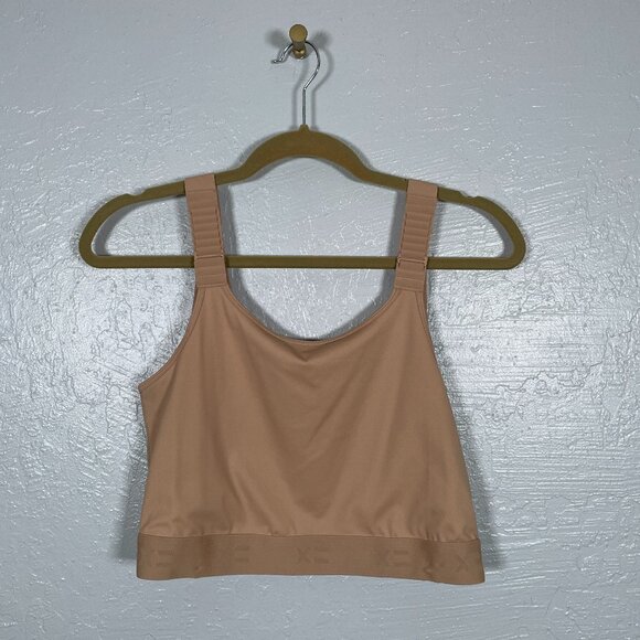 TomboyX Women XL Beige Chai Adjustable Compression Top Medium Support Lined Bra - Picture 1 of 6